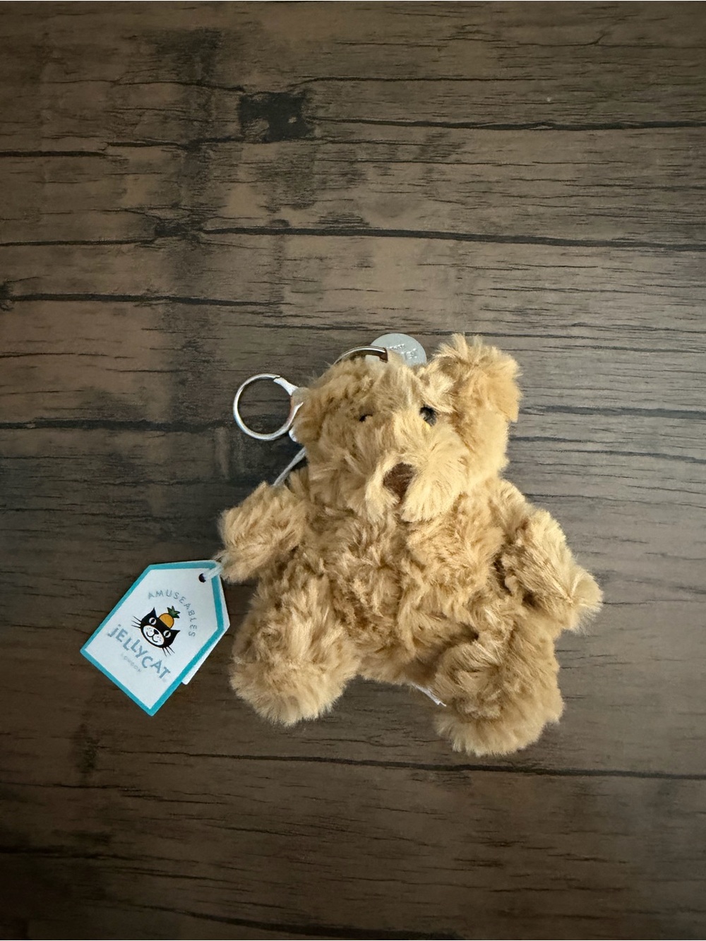 Jellycat Tan Furry Bear Keyring
